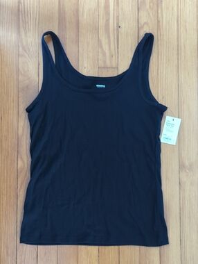 Sonoma Black Scoop Neck Tank Top - Women's Stretch Knit